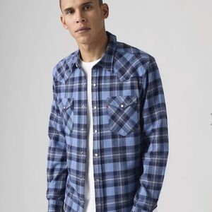 🏜️🌵Levi’s Men’s CLASSIC STANDARD FIT WESTERN FLANNEL SHIRT Button-Up  SZ:XXL